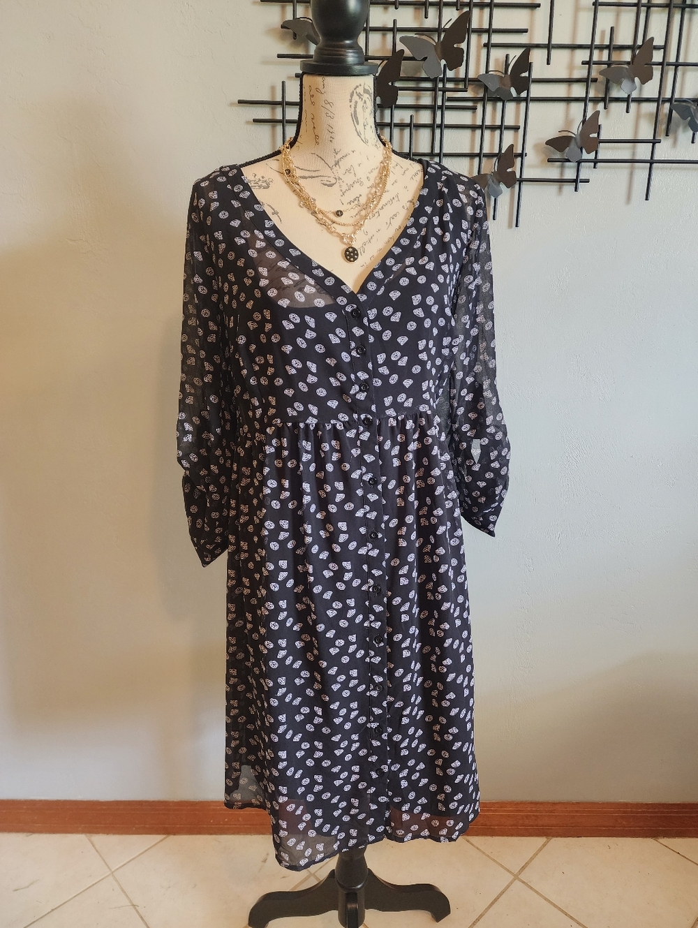 Torrid Black and White Diamond Patterned Dress
